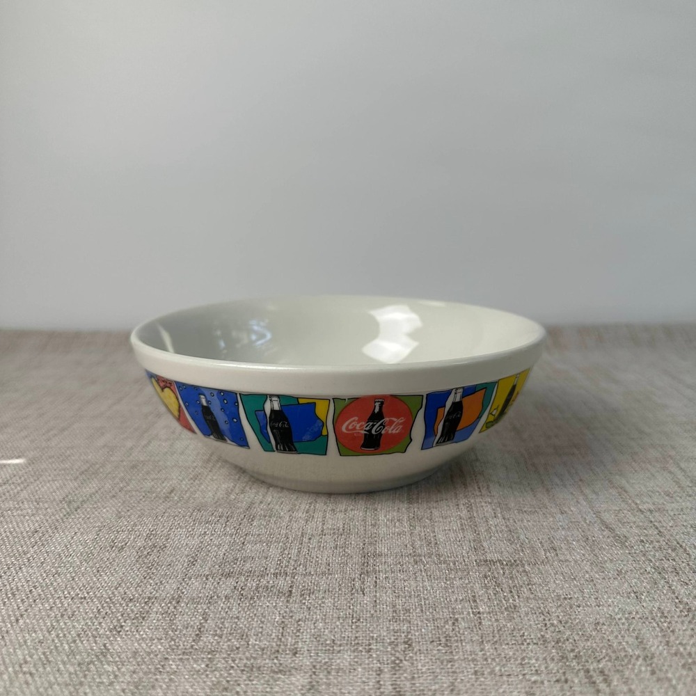 Vintage 1999 Coca Cola Gibson 7" Bowl Colorful Coke Dinnerware - Picture 4 of 8